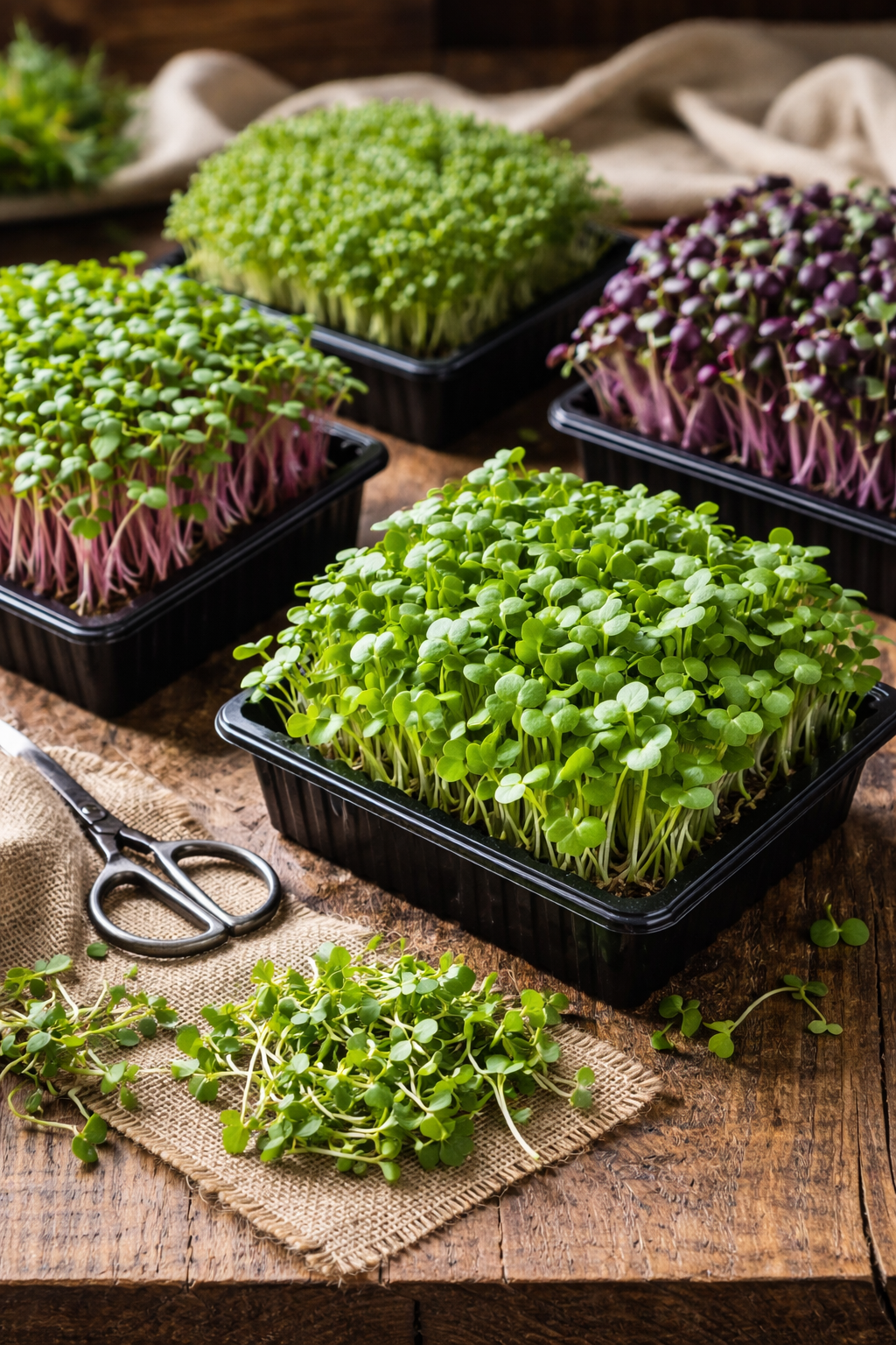 92Foods microgreens farm - fresh trays of microgreens ready for harvest
